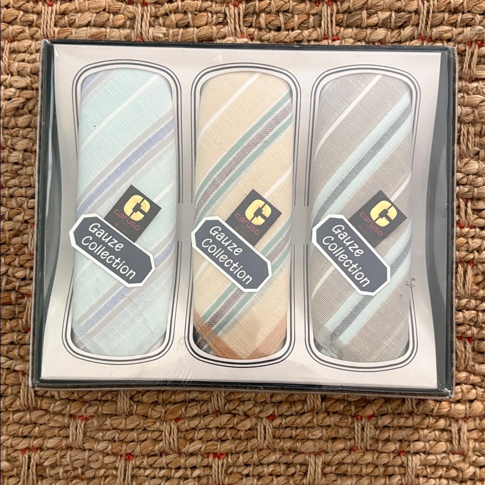 Caruso Gauze Collection Handkerchiefs New In Box